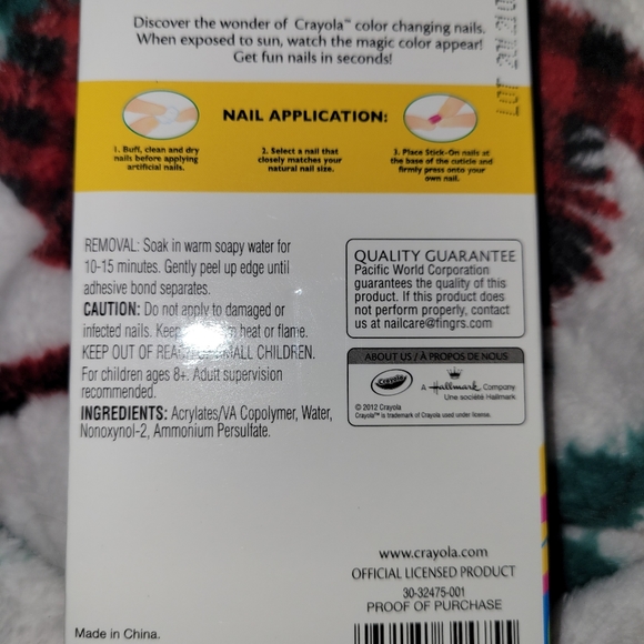 5/$25 CRAYOLA Color Changing Nails by Fingrs New in Box - Picture 3 of 4
